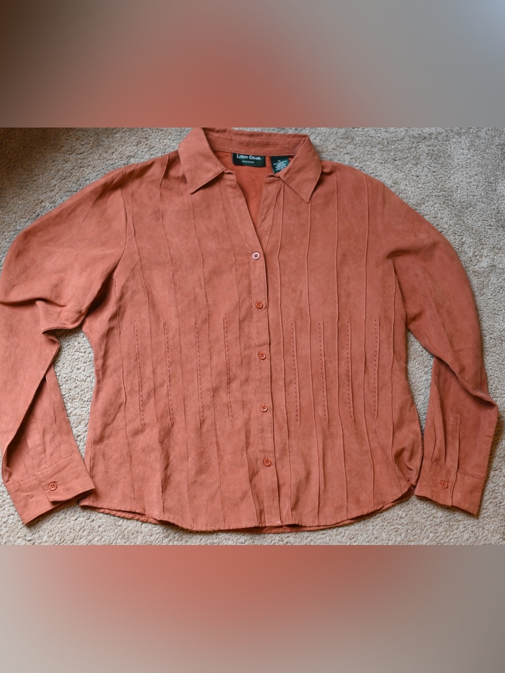Lemon Grass Studio Rust Button-Down Shirt for Women